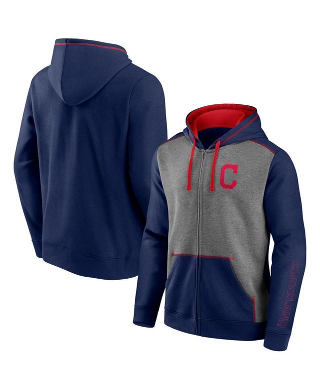 Mens Fanatics Branded /Heathered Gray Cleveland Indians Expansion Team Full-Zip Hoodie Blue Product Image