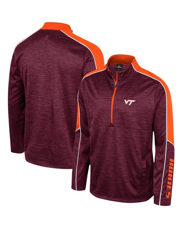 Mens Colosseum Maroon Virginia Tech Hokies Marled Half-Zip Jacket Product Image