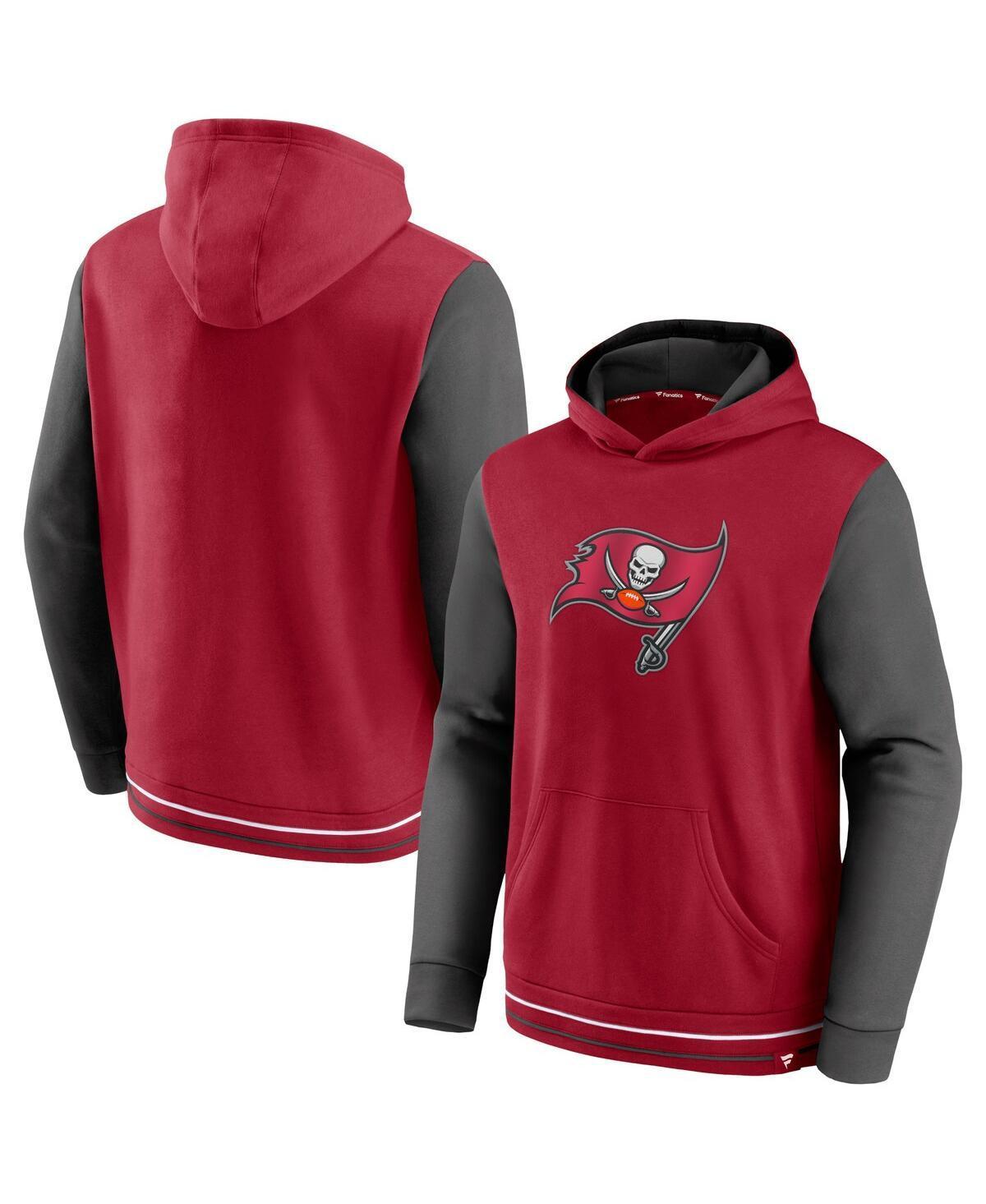 Mens Fanatics Branded /Pewter Tampa Bay Buccaneers Block Party Pullover Hoodie Product Image