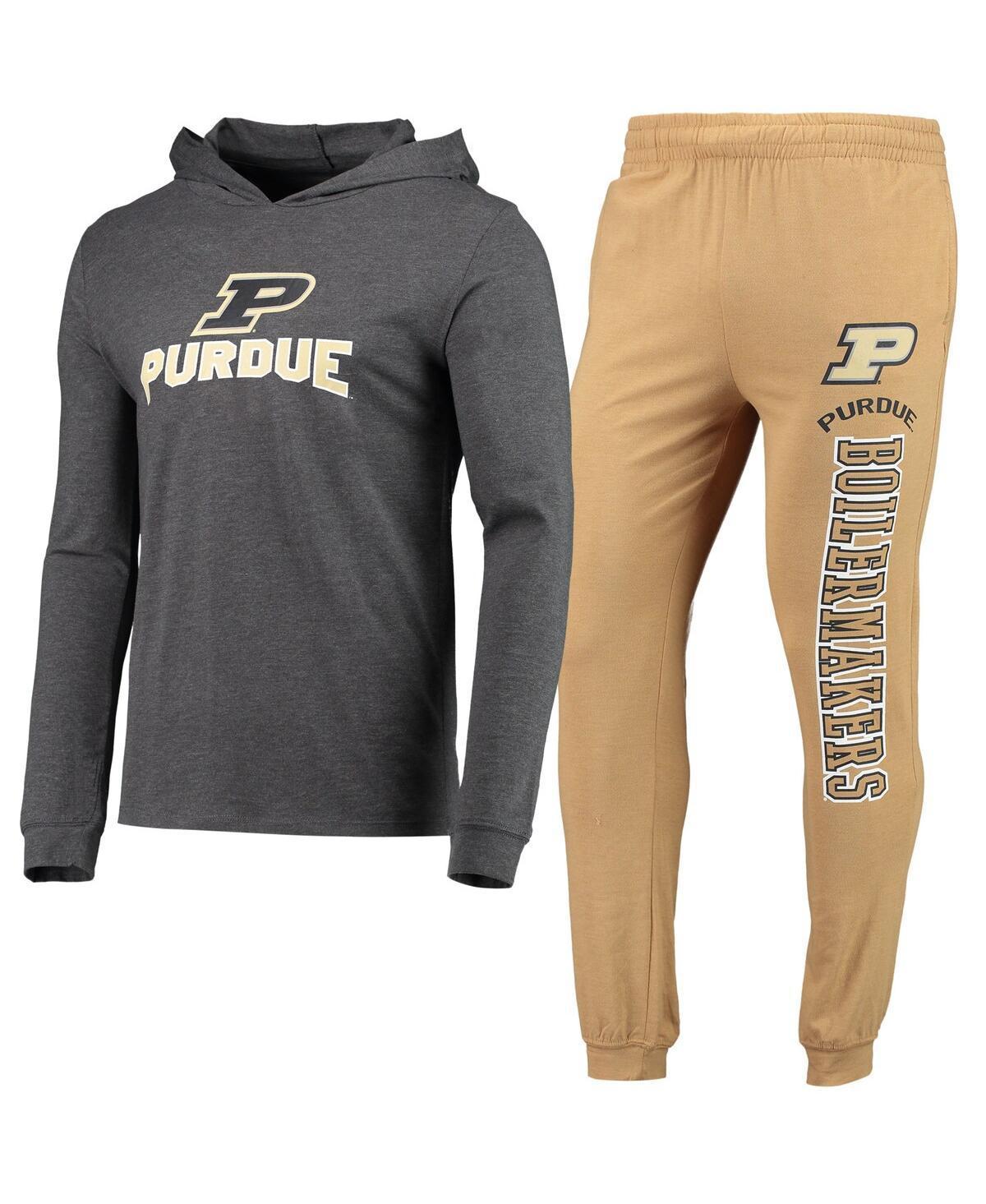 Mens Concepts Sport Gold Purdue Boilermakers Meter Long Sleeve Hoodie T-shirt and Jogger Pajama Set - Gold Product Image