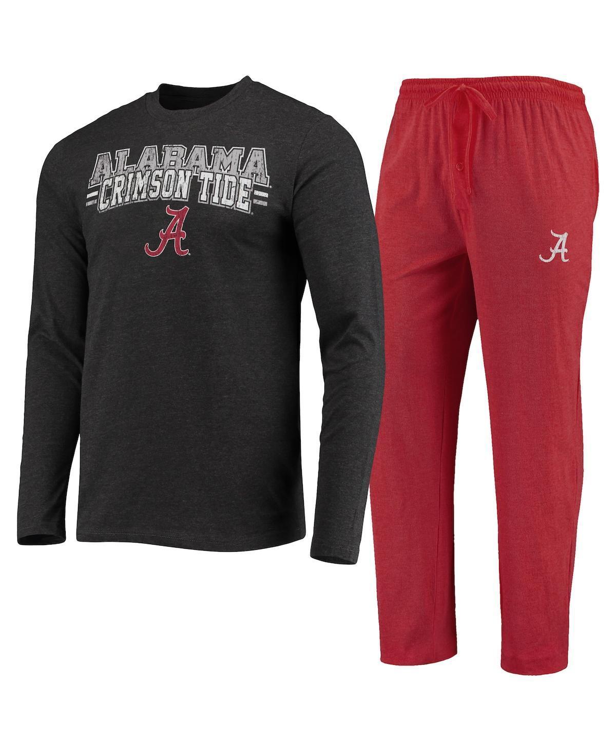 Mens Concepts Sport Crimson/Heathered Charcoal Alabama Crimson Tide Meter Long Sleeve T-Shirt & Pants Sleep Set Product Image