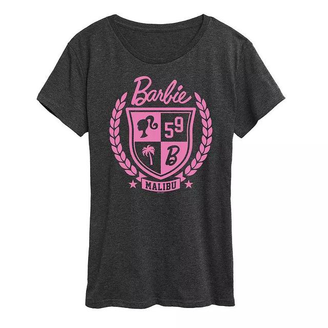 Womens Barbie Varsity Malibu Seal Graphic Tee Heather Grey Product Image