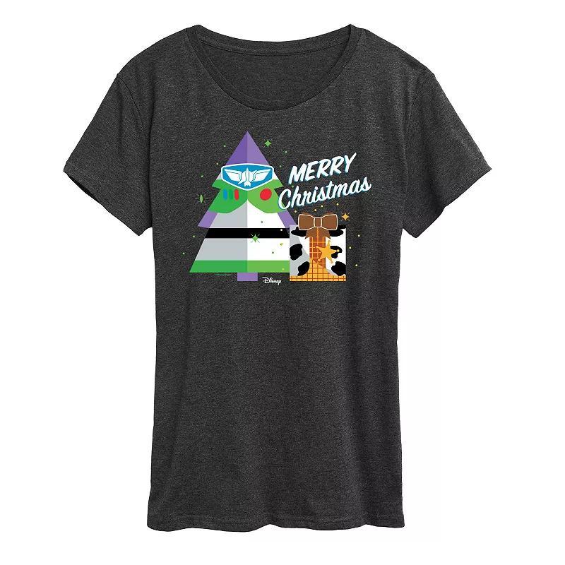 Disney / Pixars Toy Story Womens Merry Christmas Graphic Tee, Girls Heather Grey Product Image