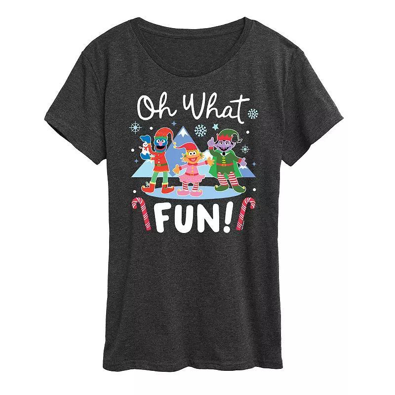 Womens Sesame Street Oh What Fun Graphic Tee, Girls Blue Product Image