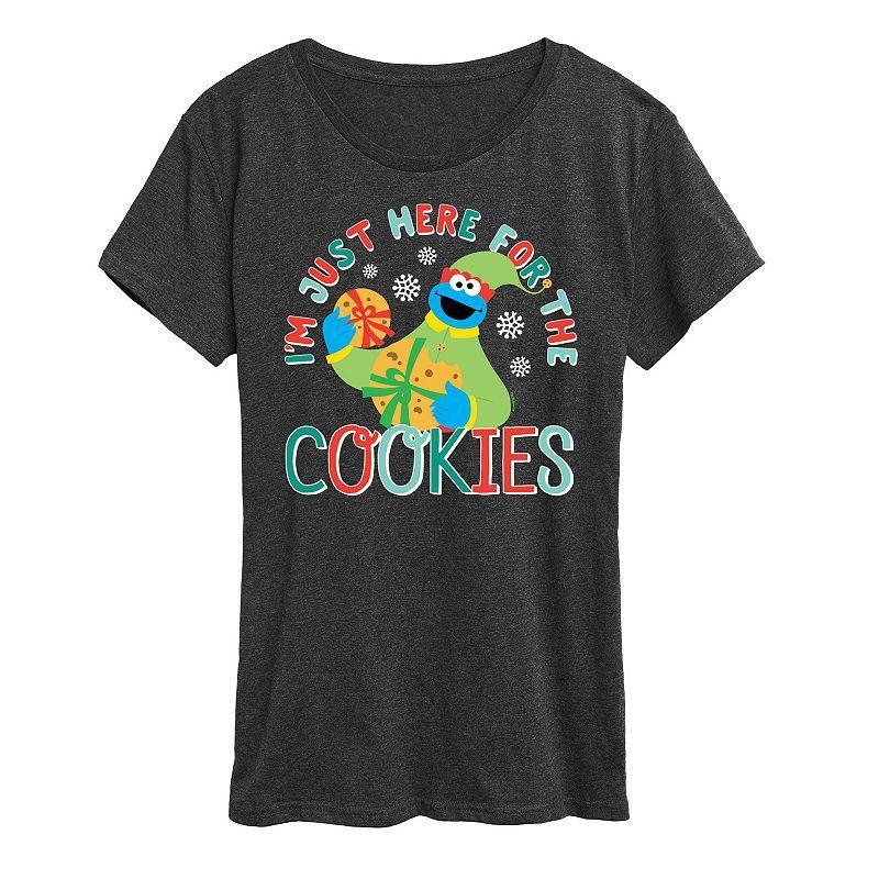 Womens Sesame Street For The Cookies Graphic Tee, Girls Heather Grey Product Image