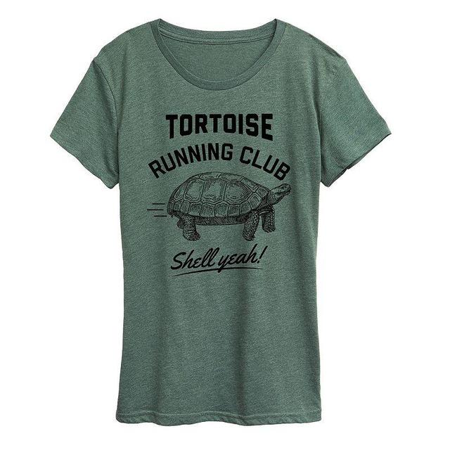 Womens Tortoise Running Club Graphic Tee Grey Gray Product Image