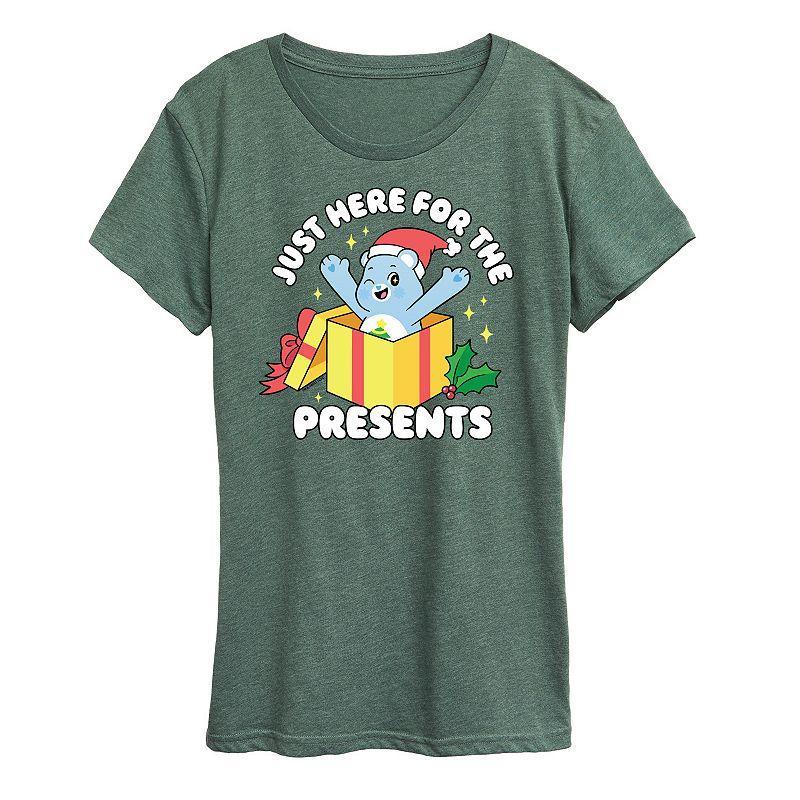 Womens Care Bears Presents Graphic Tee, Girls Grey Juniper Product Image