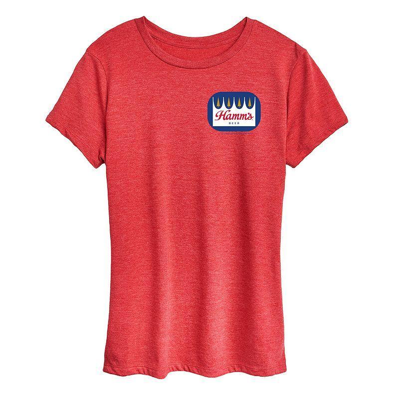 Womens Hamms Rounded Logo Graphic Tee Grey Red Product Image