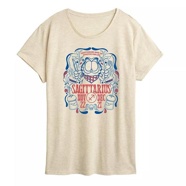 Plus Garfield Sagittarius Graphic Tee, Womens Product Image