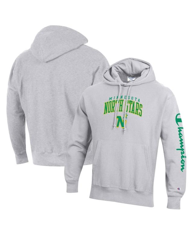 Mens Champion Heather Gray Minnesota North Stars Reverse Weave Pullover Hoodie Product Image