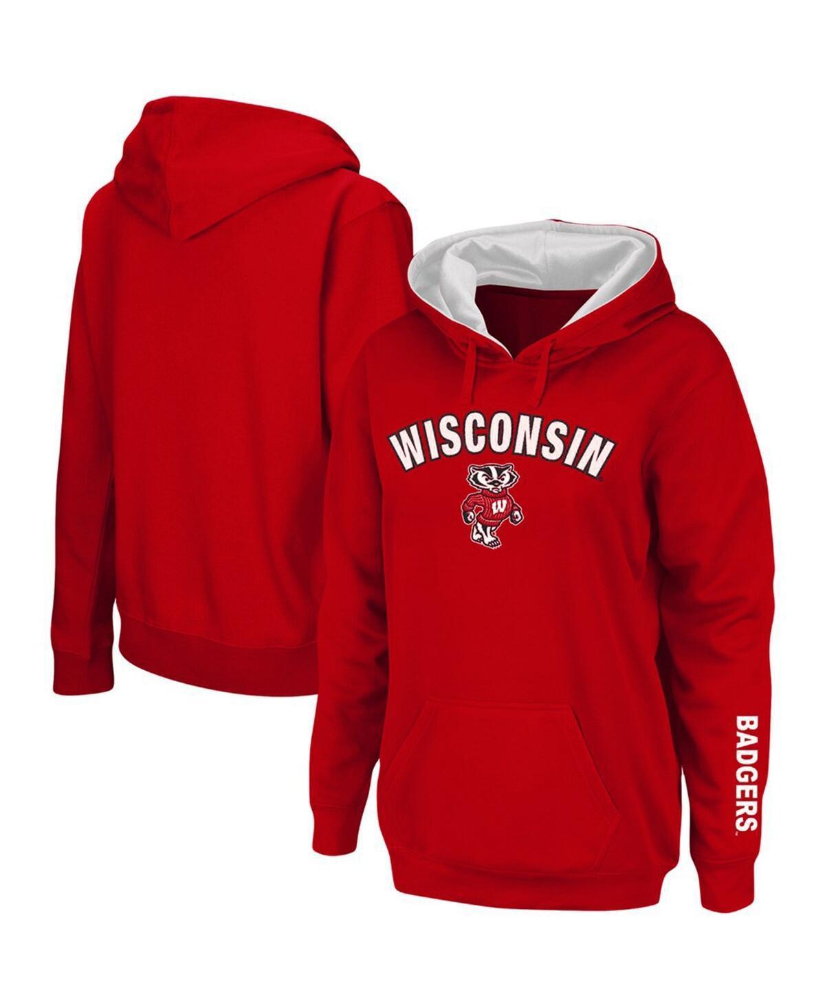 Womens Wisconsin Badgers Arch & Logo 1 Pullover Hoodie Product Image