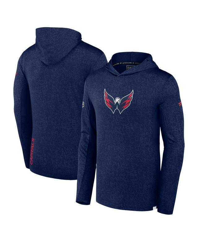 Mens Fanatics Navy Washington Capitals Authentic Pro Lightweight Pullover Hoodie Product Image