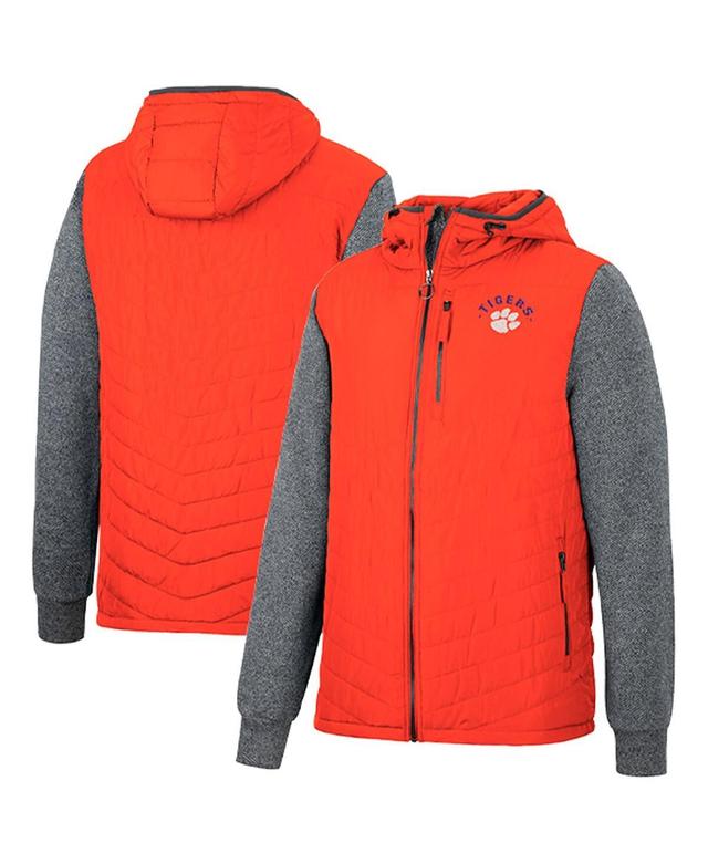 Mens Colosseum Orange Clemson Tigers Course Herringbone Full-Zip Hoodie - Orange Product Image