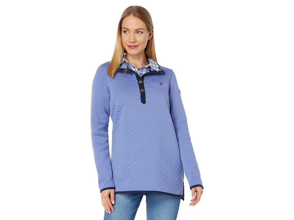 L.L.Bean Quilted Sweatshirt Mock Neck Tunic (Larkspur) Women's Clothing Product Image