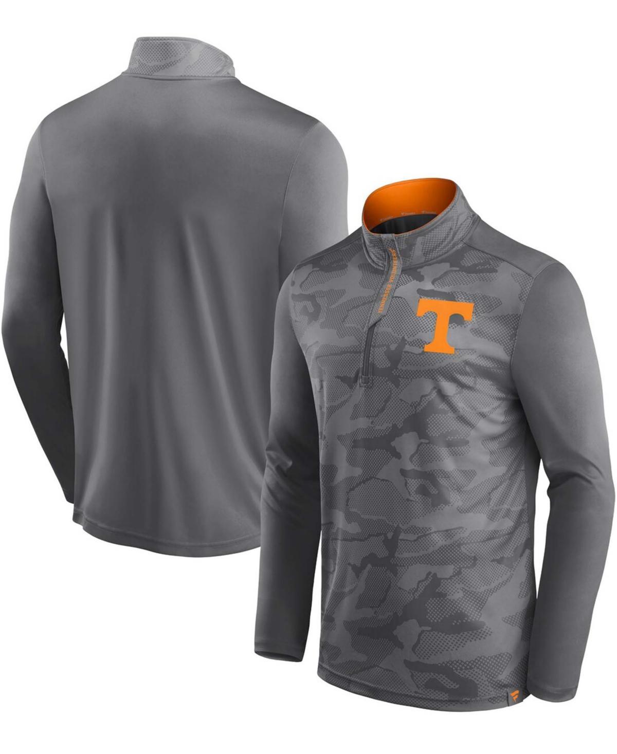 Mens Gray Tennessee Volunteers Depth Chart Camo Jacquard Quarter-Zip Jacket Product Image