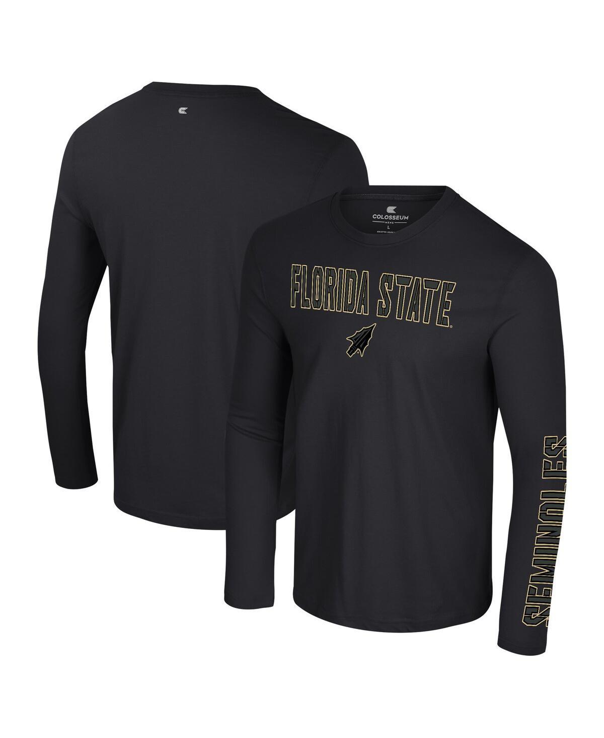 Colosseum Mens Black Florida State Seminoles Color Pop Active Blend 2-Hit Long Sleeve T-Shirt Product Image