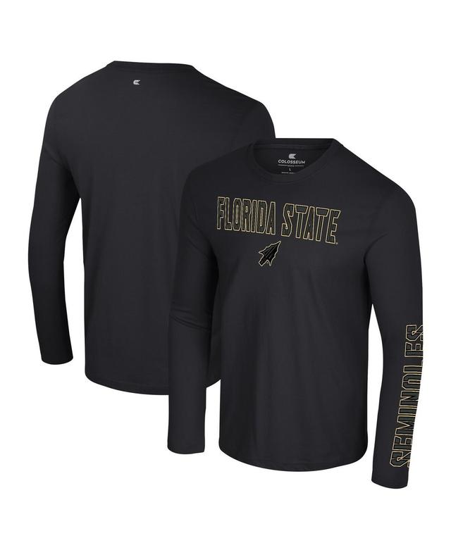 Colosseum Mens Black Florida State Seminoles Color Pop Active Blend 2-Hit Long Sleeve T-Shirt Product Image