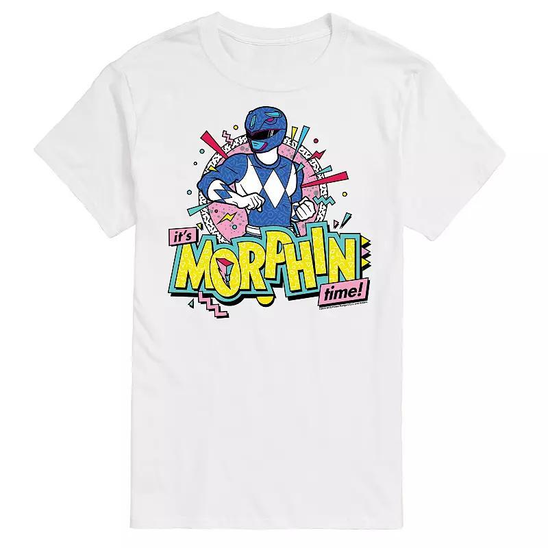 Mens Power Rangers Morphin Time Blue Graphic Tee Med Blue Product Image