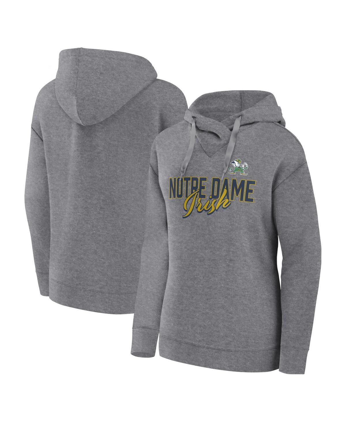 Womens Fanatics Heather Gray Notre Dame Fighting Irish Script Favorite Pullover Hoodie Product Image