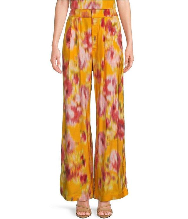 Ted Baker London Hitako Woven Abstract Print Pocketed Wide Leg Coordinating Trouser Pants Product Image