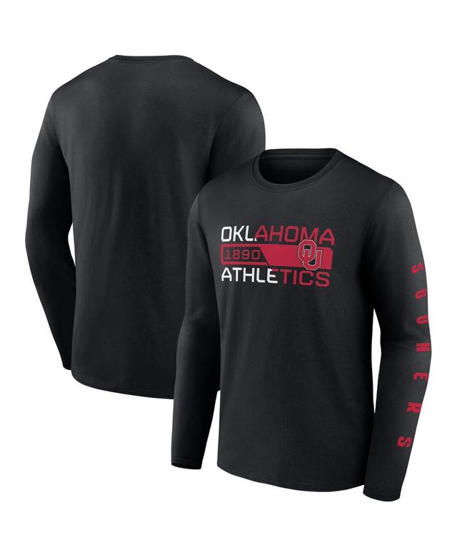 Mens Fanatics Black Oklahoma Sooners Broad Jump 2-Hit Long Sleeve T-shirt Product Image