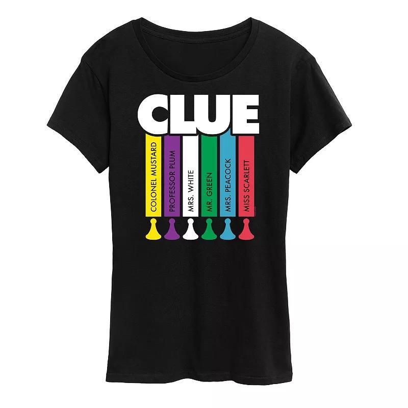 Womens Clue Logo Characters Graphic Tee Heather Grey Product Image