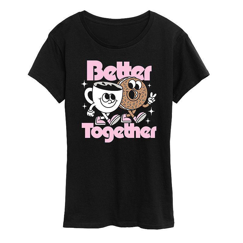 Womens Coffee Bagel Better Together Graphic Tee, Girls Product Image