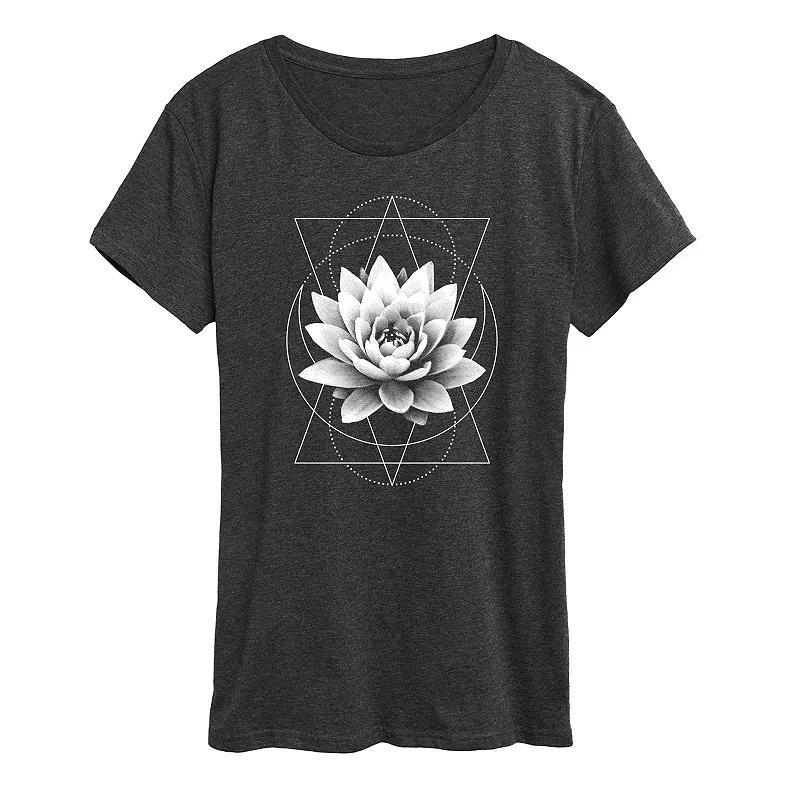 Womens Lotus Flower Moon Graphic Tee Product Image