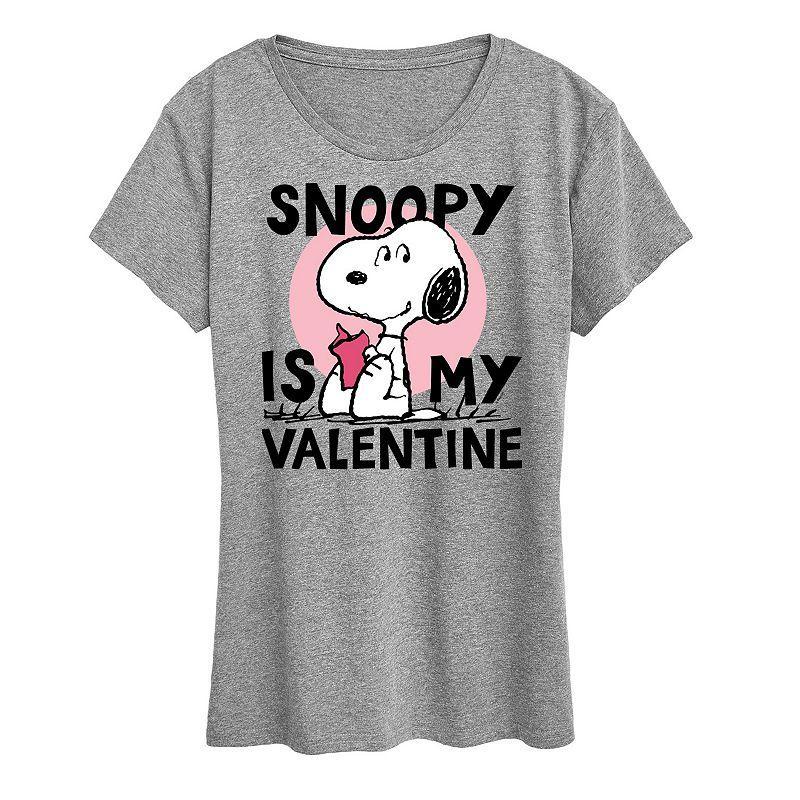 Womens Peanuts Snoopy Is My Valentine Graphic Tee Product Image