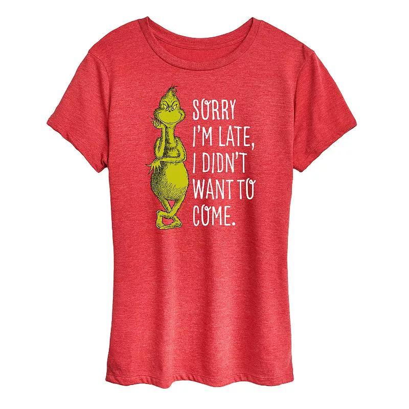 Womens Dr. Seuss The Grinch Sorry Im Late Graphic Tee, Girls Product Image