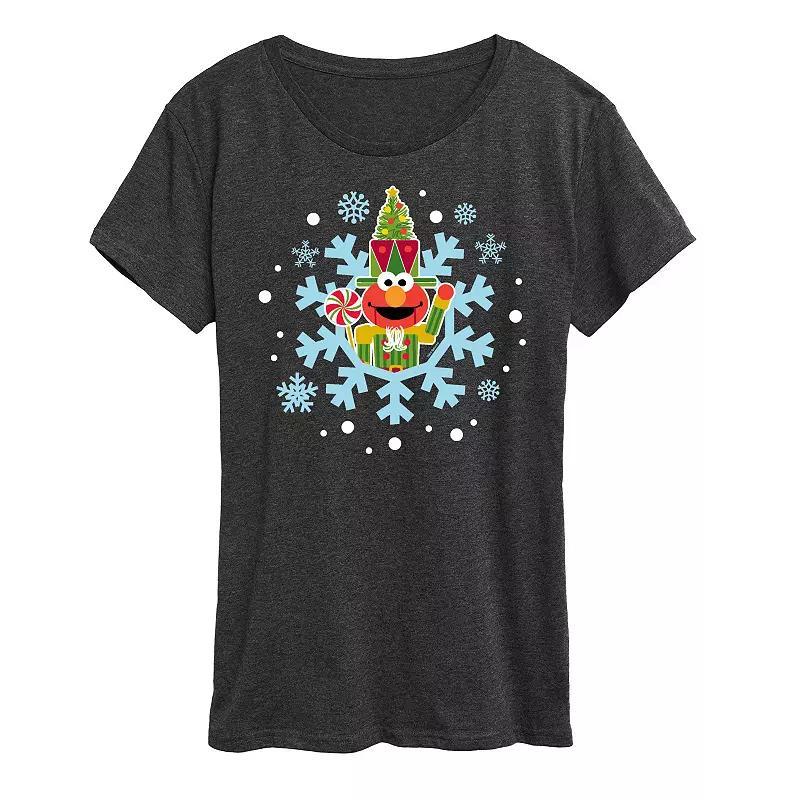 Womens Sesame Street Elmo Snowflake Graphic Tee, Girls Blue Product Image