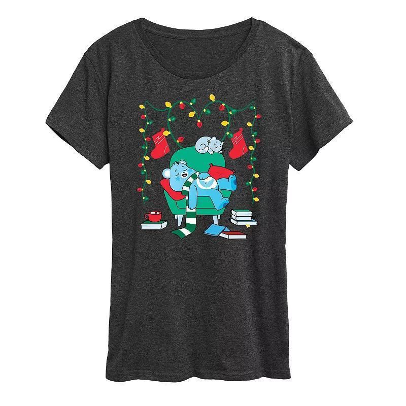 Womens Care Bears Cozy Christmas Graphic Tee, Girls Grey Gray Product Image