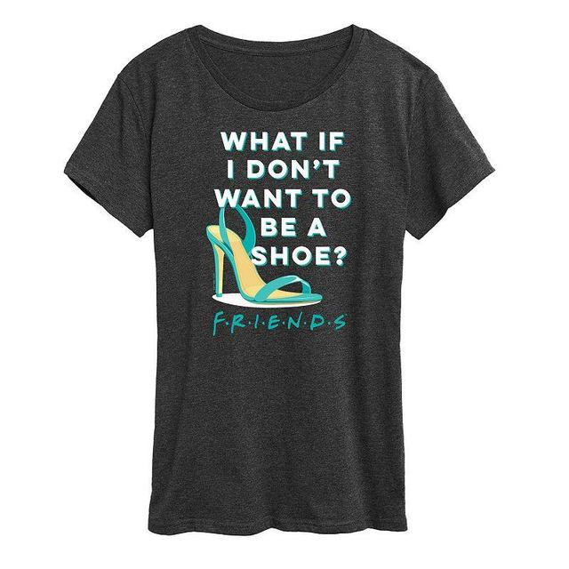 Womens Friends Dont Want To Be Shoe Graphic Tee, Girls Heather Grey Product Image