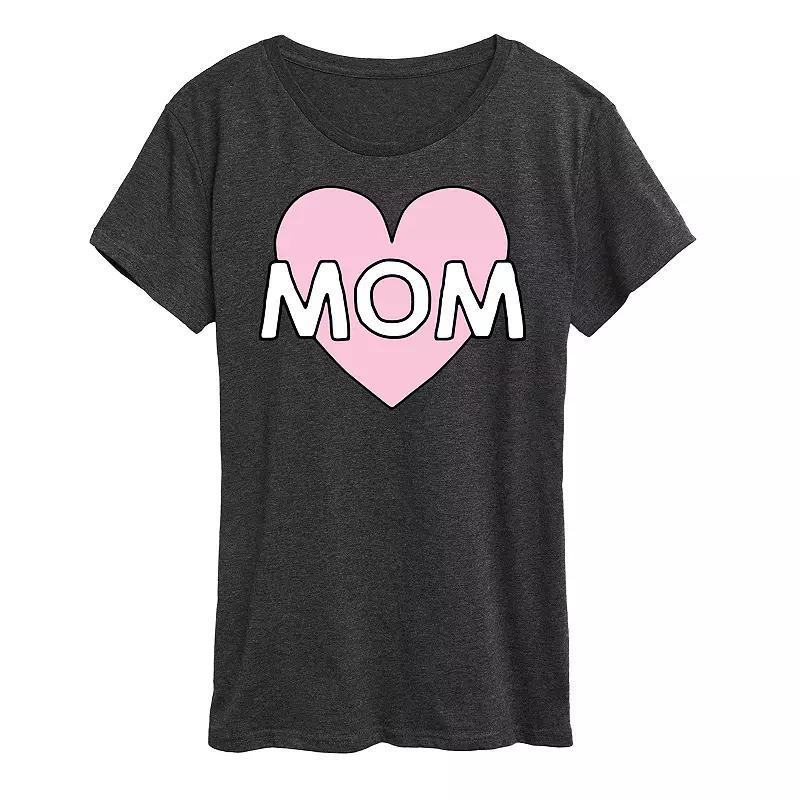 Womens Mom Heart Graphic Tee Product Image