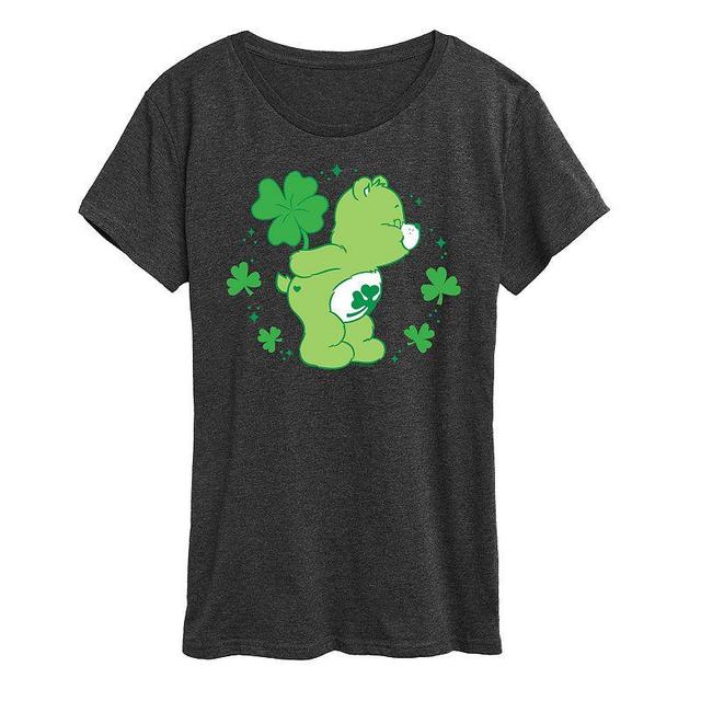 Womens Care Bears Shamrock Graphic Tee Heather Grey Product Image