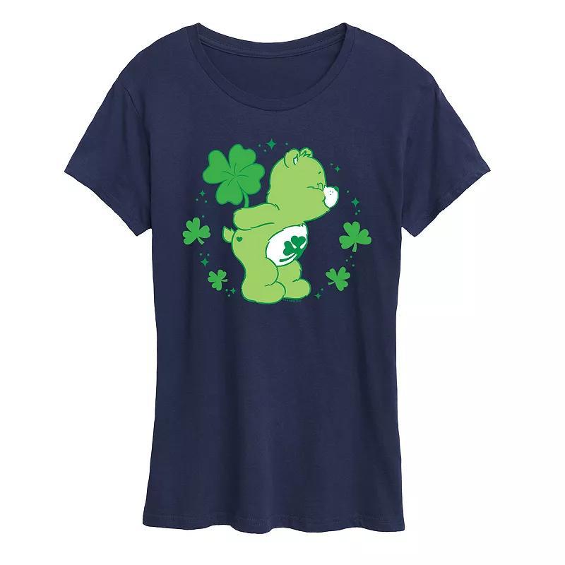 Womens Care Bears Shamrock Graphic Tee Blue Product Image