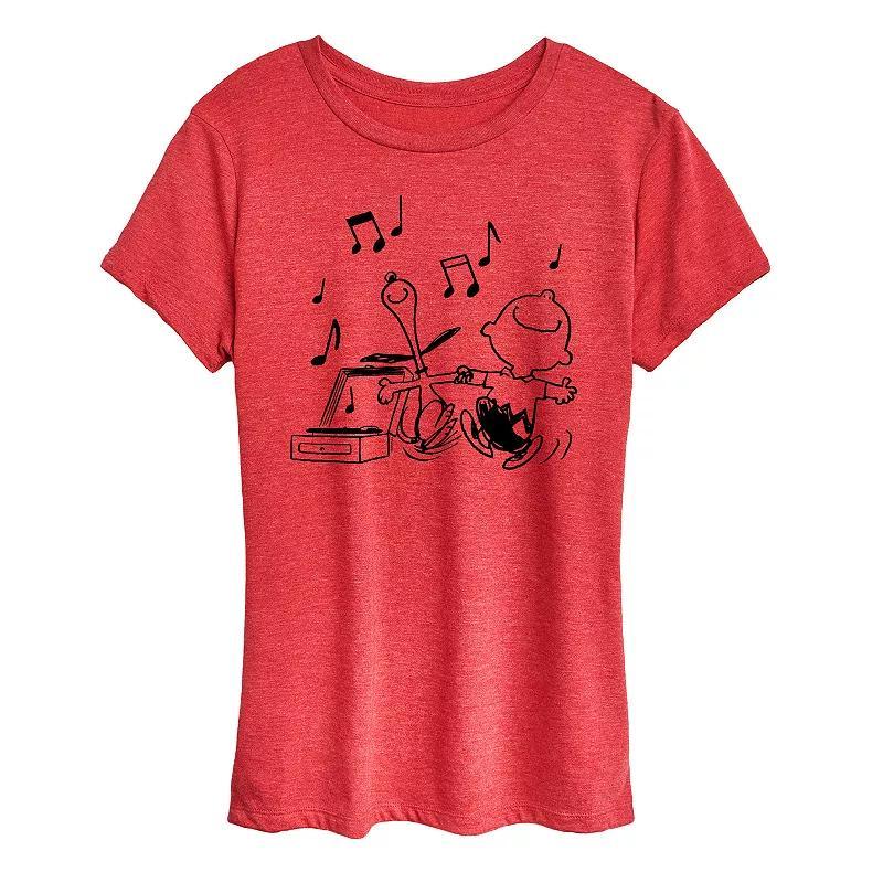 Womens Peanuts Snoopy & Charlie Brown Dancing Graphic Tee Product Image