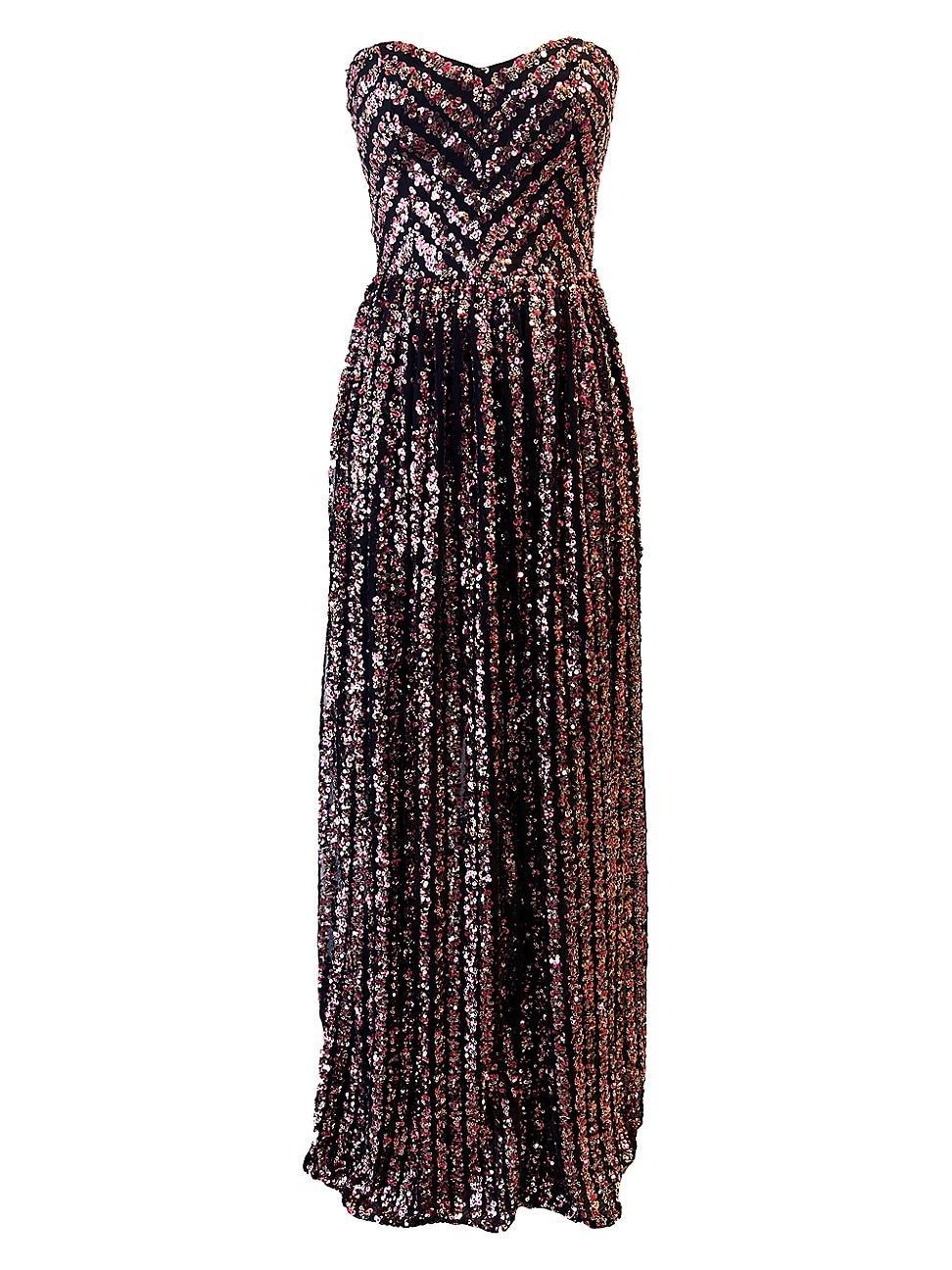 Womens Audrina Sequin Chevron Gown Product Image