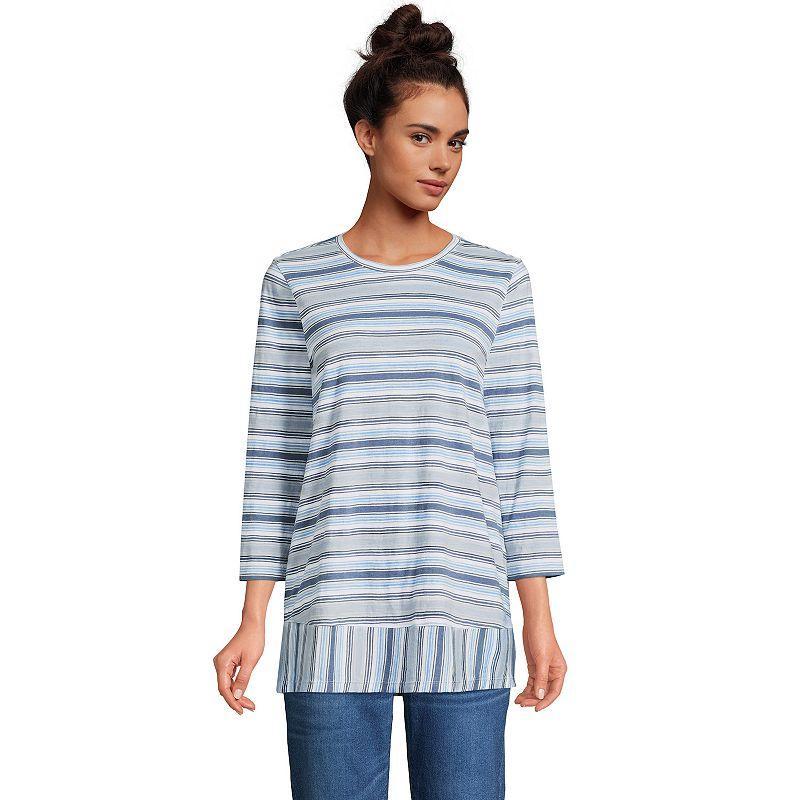 Lands End Womens 3/4 Sleeve Slub Jersey Swing Tunic Product Image