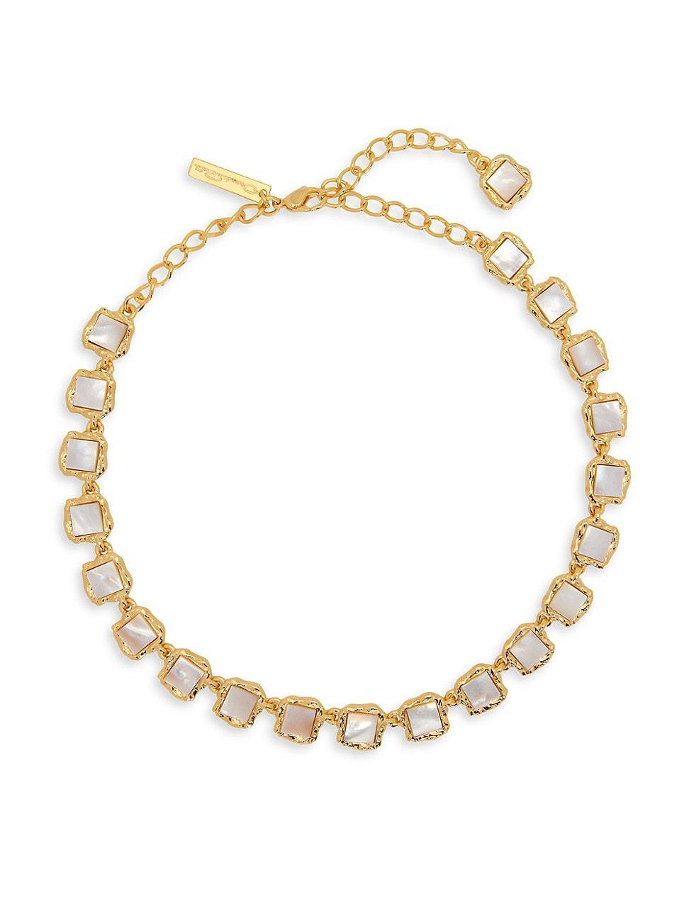 Womens Tiles 14K-Gold-Plated & Semiprecious Stone Necklace Product Image