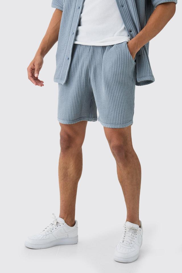 Heavy Jumbo Waffle Volley Short | boohooMAN USA Product Image