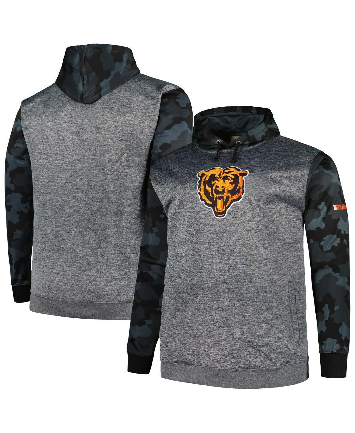 Mens Fanatics Heather Charcoal Chicago Bears Big and Tall Camo Pullover Hoodie Product Image