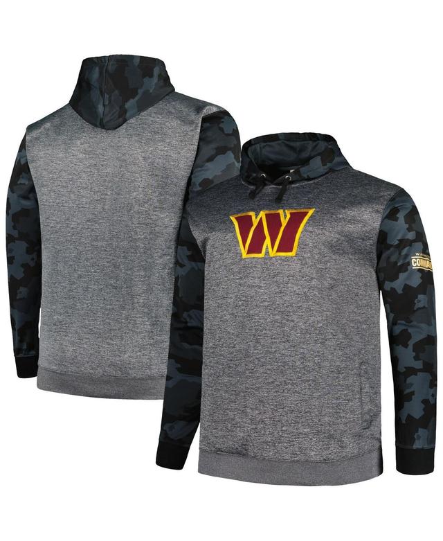 Men's Fanatics Branded Heather Charcoal Washington Commanders Big & Tall Camo Pullover Hoodie Product Image