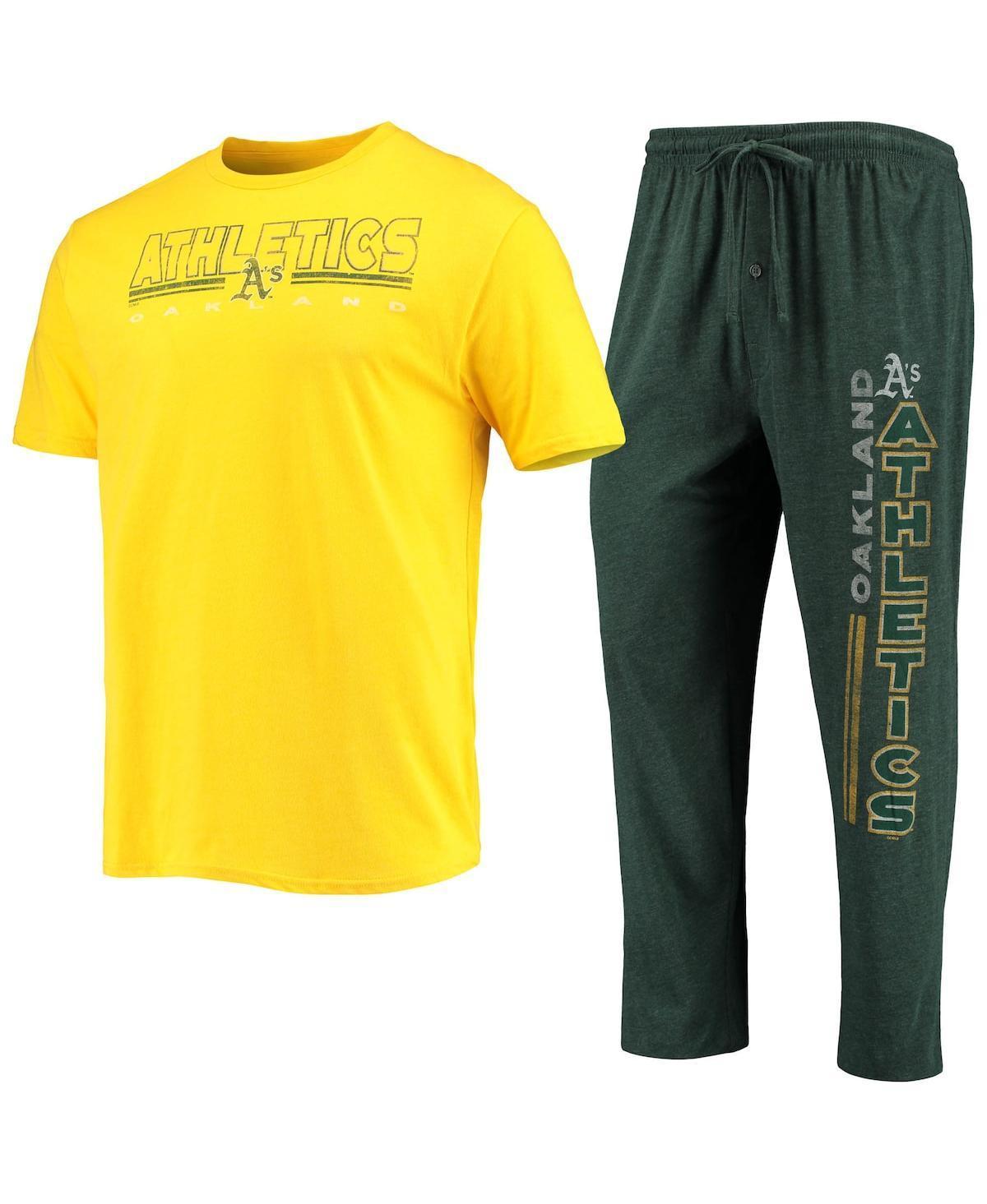 Mens Concepts Sport /Gold Oakland Athletics Meter T-Shirt and Pants Sleep Set Product Image