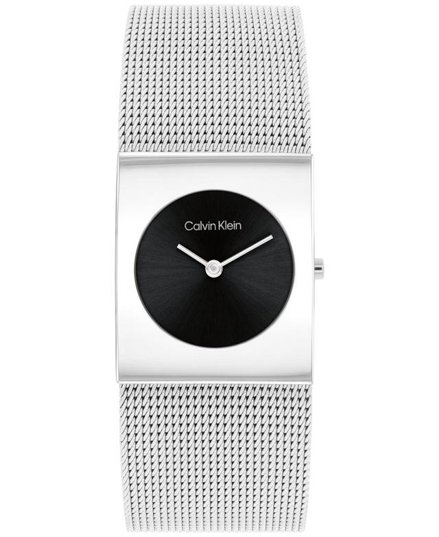 Calvin Klein Womens Pulse Silver Stainless Steel Mesh Watch 26.40mm Product Image