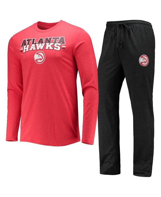 Mens Concepts Sport /Red Atlanta Hawks Long Sleeve T-Shirt & Pants Sleep Set Product Image