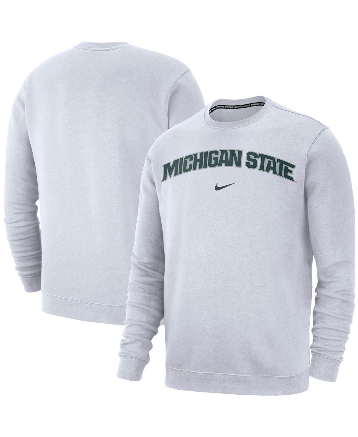 Mens Nike White Michigan State Spartans Club Fleece Sweatshirt Product Image