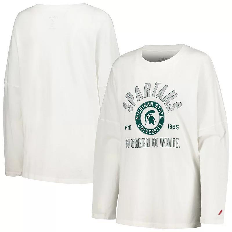 Womens League Collegiate Wear Michigan State Spartans Clothesline Oversized Long Sleeve T-Shirt Product Image