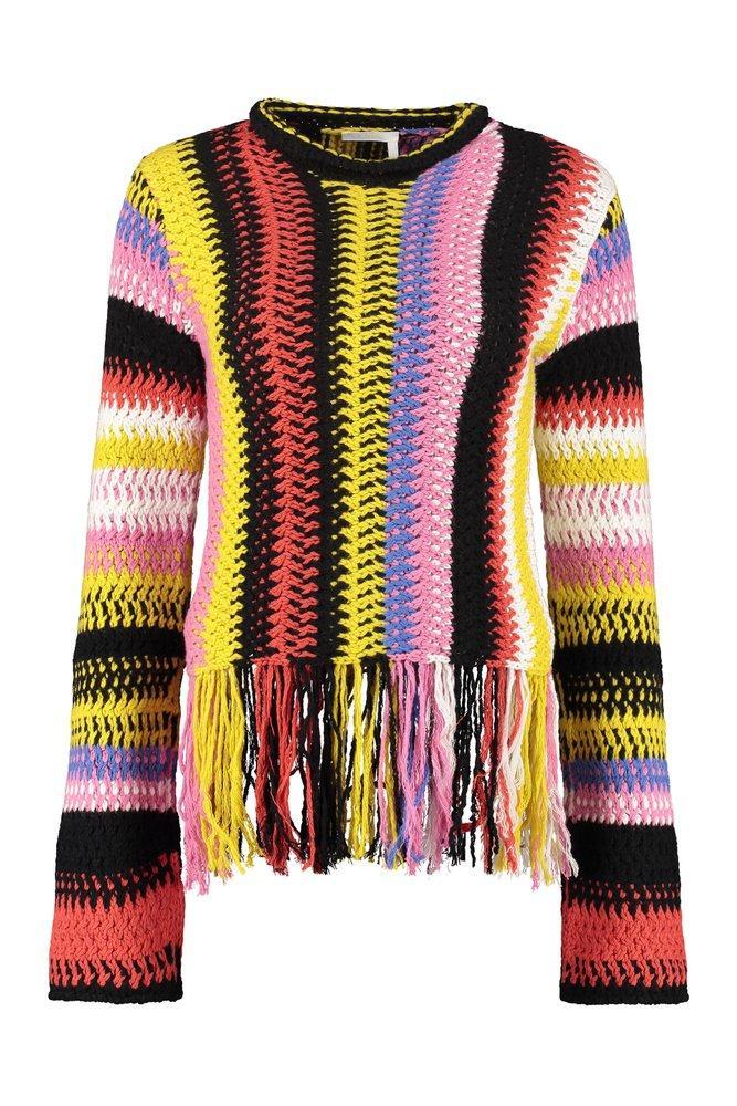 Striped Tassel Detailed Knit Jumper In Multi product image