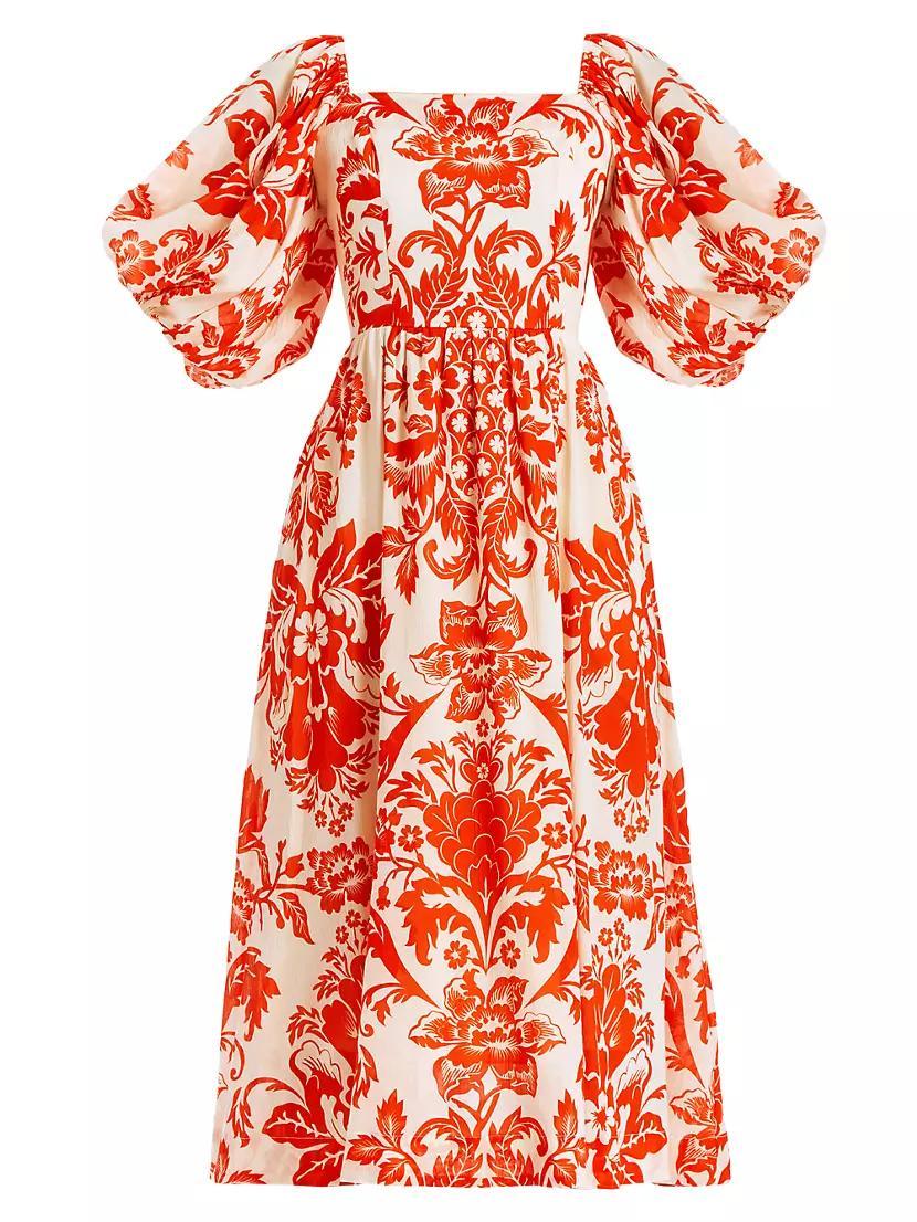 Delphine Printed Cotton Voile Midi-Dress Product Image